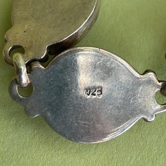 Vintage sterling silver/mother of purl bracelet - Picture 5 of 9